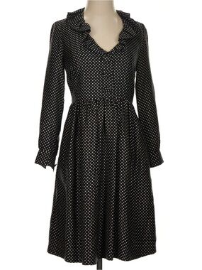 J. Crew Black Polka Dot Long Sleeve Dress